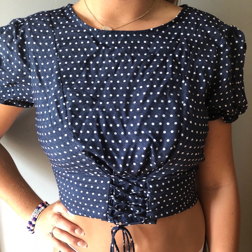 Polka dot crop top